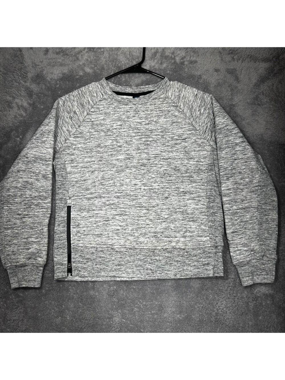 Etonic Women's Sweatshirt XS Gray Long Sleeve Athletic Pullover with Side Zip